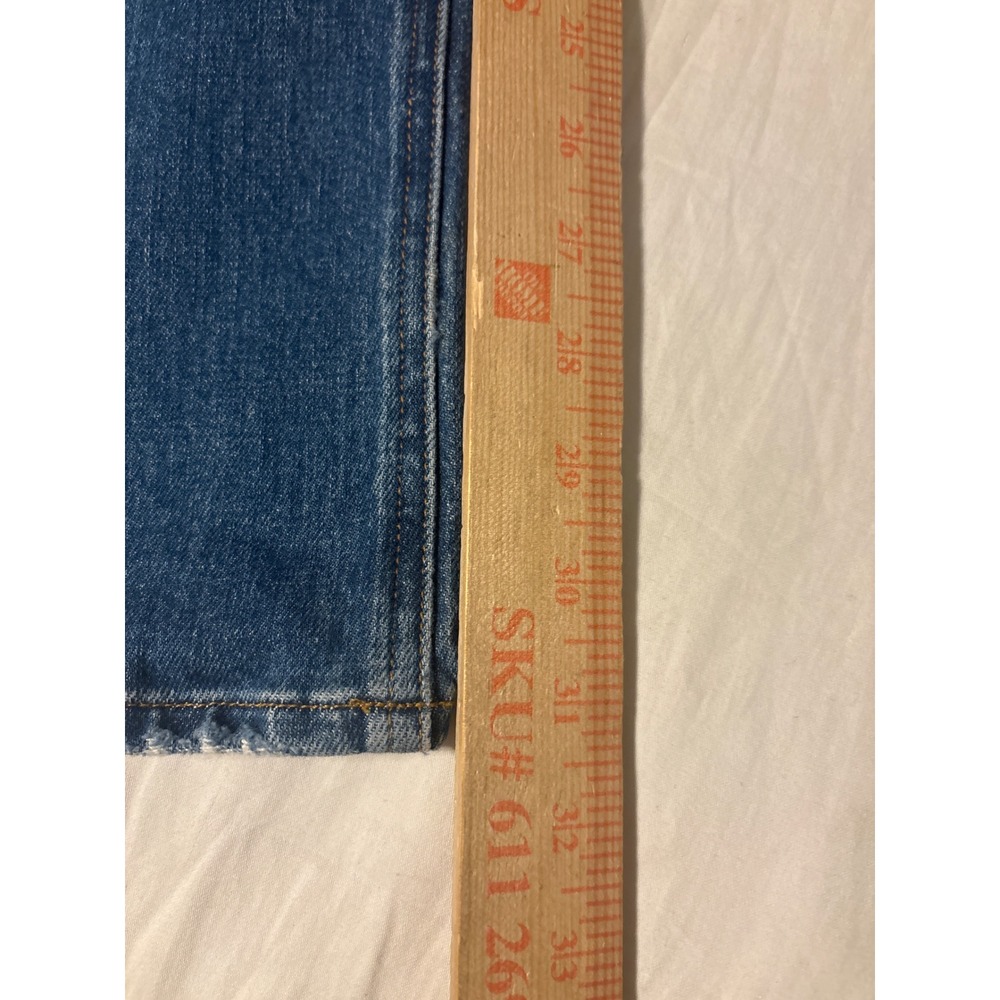 FRAME Straight Leg Jeans Womens 29 Blue Distressed Denim - Picture 5 of 14